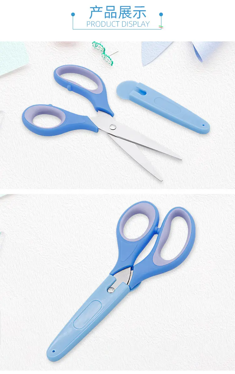 6-inch Blue Rubber & Plastic Children's Scissors — feature 9