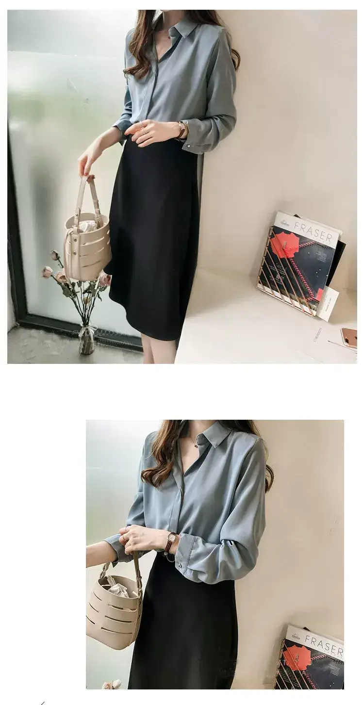 Korean Style Chiffon White Long Sleeve Shirt Large — feature 15
