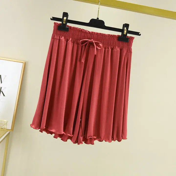 Red Drawstring Lace-Up Shorts for Women - Image 5