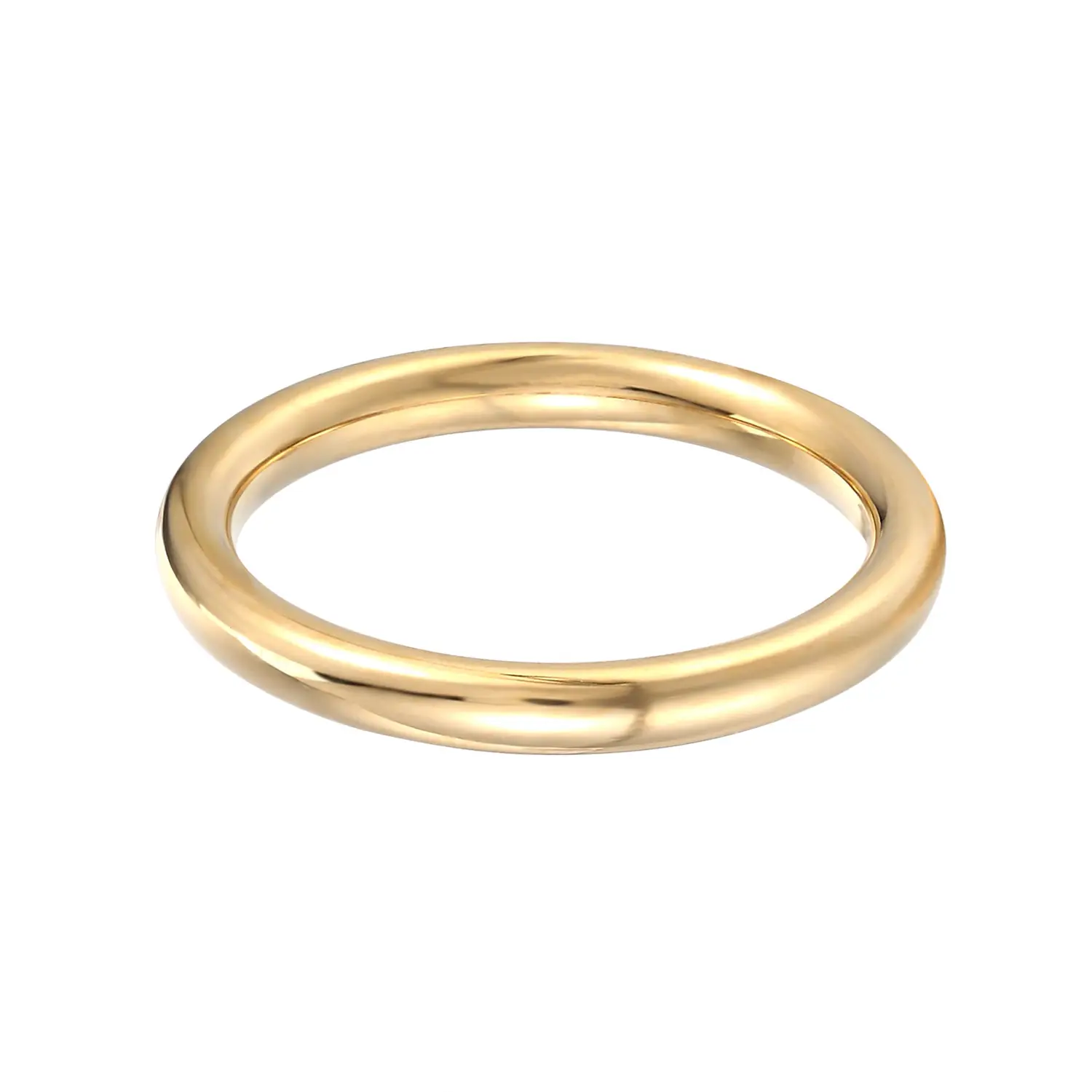Titanium Steel Smooth Ring 3mm Plain Band 18K Gold - Image 4