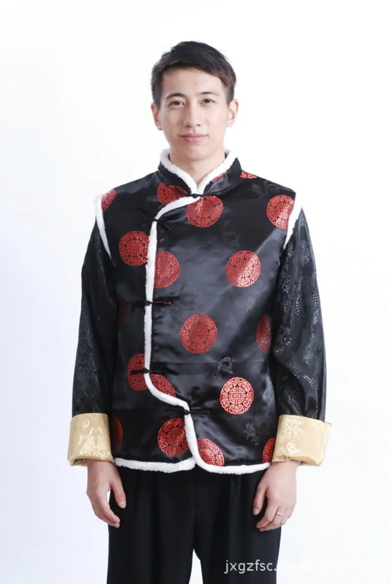 Men's Red Embroidered Tang Vest for Wedding & Festive Wear — feature 5