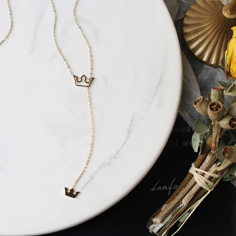 Elegant Crown Princess Y-Shaped Necklace for Women - Image 4
