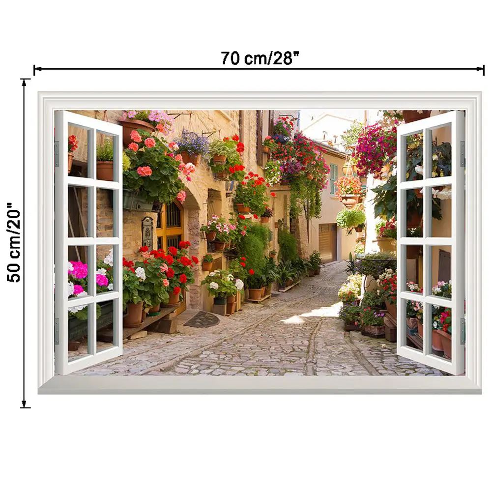 Kunshang Fake Window Wall Stickers Living Room Decor
