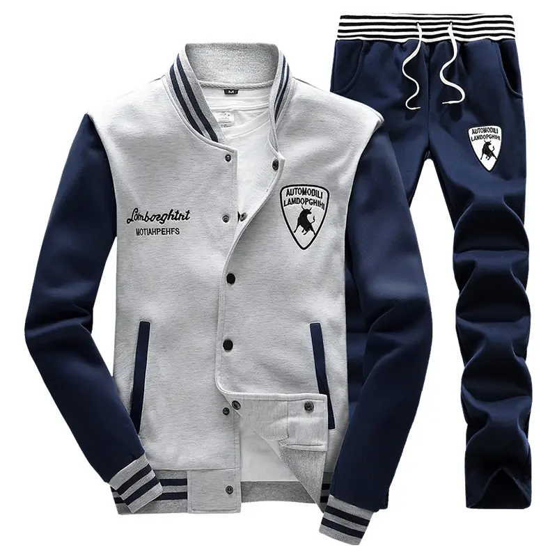 Men's Navy Blue Baseball Track Suit Slim Fit Casual Wear