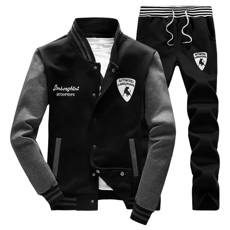Men's Navy Blue Baseball Track Suit Slim Fit Casual Wear