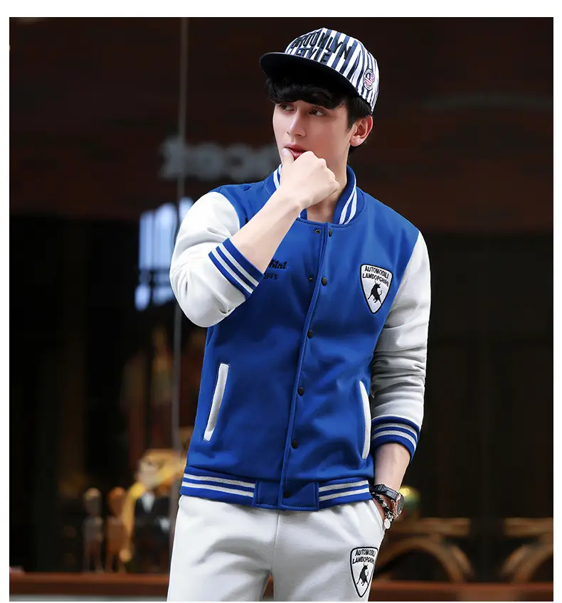 Men's Navy Blue Baseball Track Suit Slim Fit Casual Wear — feature 17