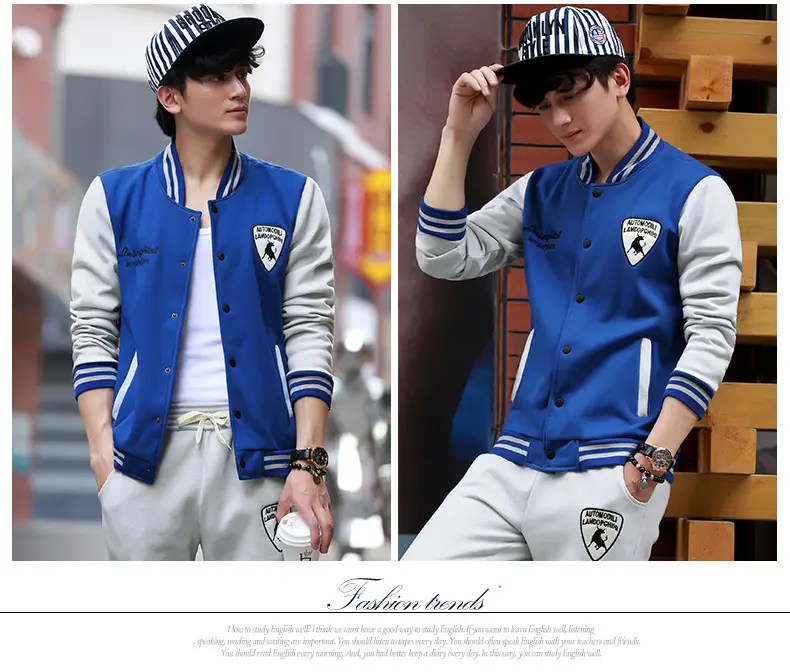 Men's Navy Blue Baseball Track Suit Slim Fit Casual Wear — feature 18