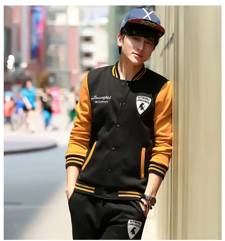 Men's Navy Blue Baseball Track Suit Slim Fit Casual Wear — feature 21
