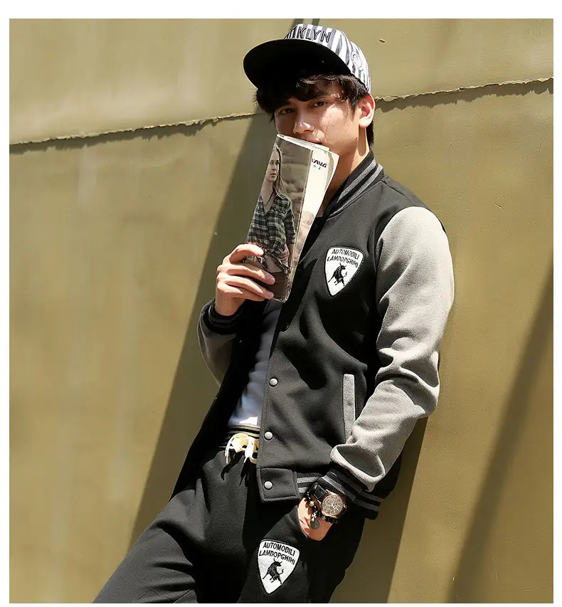 Men's Navy Blue Baseball Track Suit Slim Fit Casual Wear — feature 23