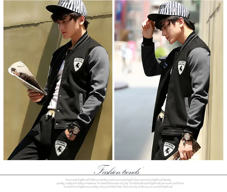 Men's Navy Blue Baseball Track Suit Slim Fit Casual Wear — feature 24