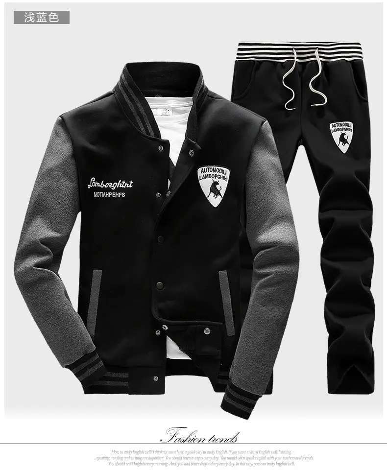 Men's Navy Blue Baseball Track Suit Slim Fit Casual Wear — feature 28