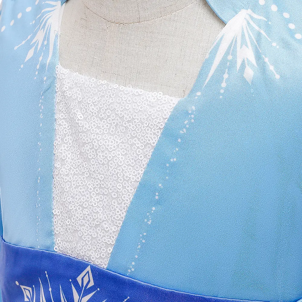 Frozen 2 Princess Aisha Kids Dress Blue White