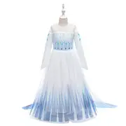 Frozen 2 Princess Aisha Kids Dress Blue White — feature 1