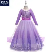 Frozen 2 Princess Aisha Kids Dress Blue White — feature 8