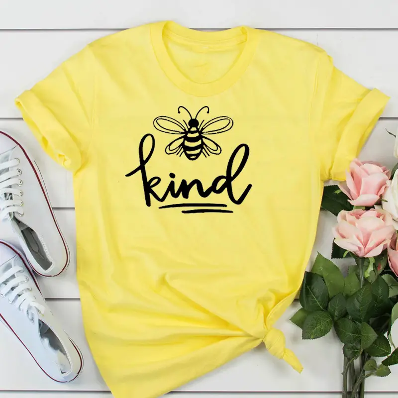 Bees Kind Tee for Women Men Peach Casual Wear - Image 5