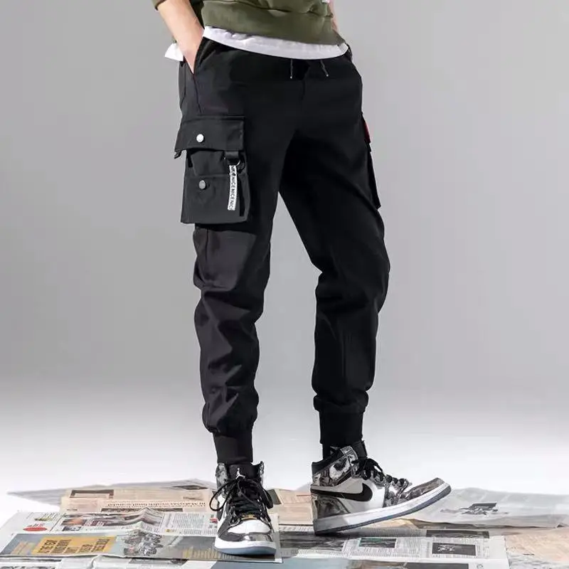 Men's Grey Cargo Pants with Pocket Detail