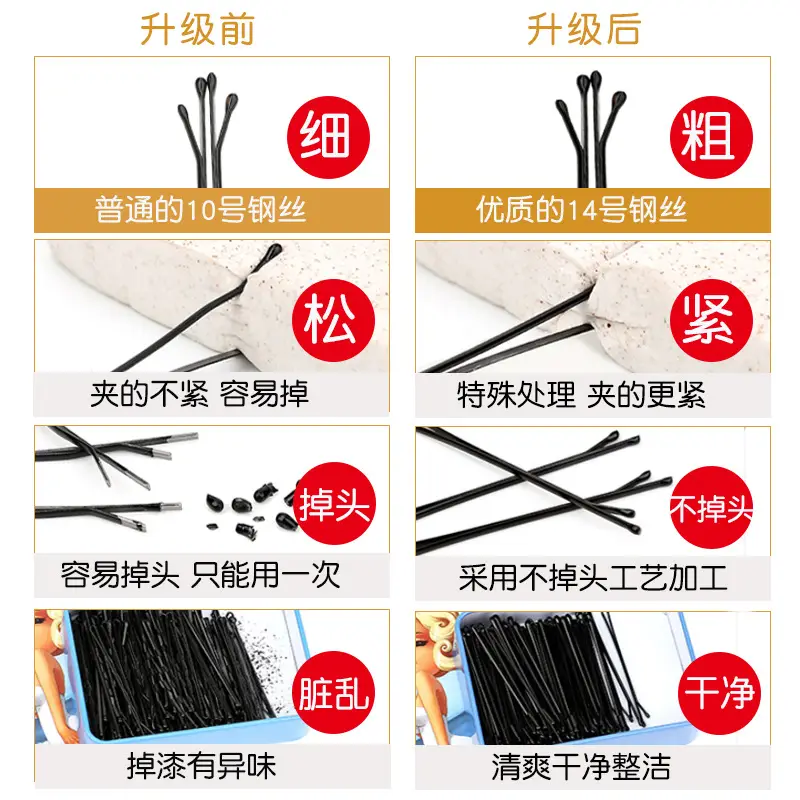 Black Hair Pins for Girls & Women - Premium Quality, Durable, Stylish