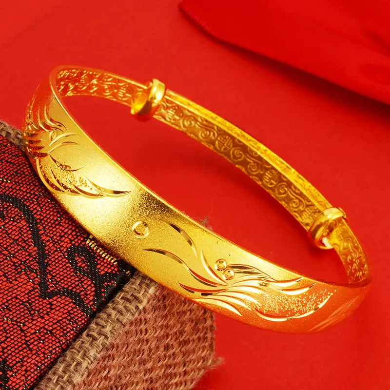 Vietnam Sand Gold Dragon Phoenix Bracelet 11mm - Image 7