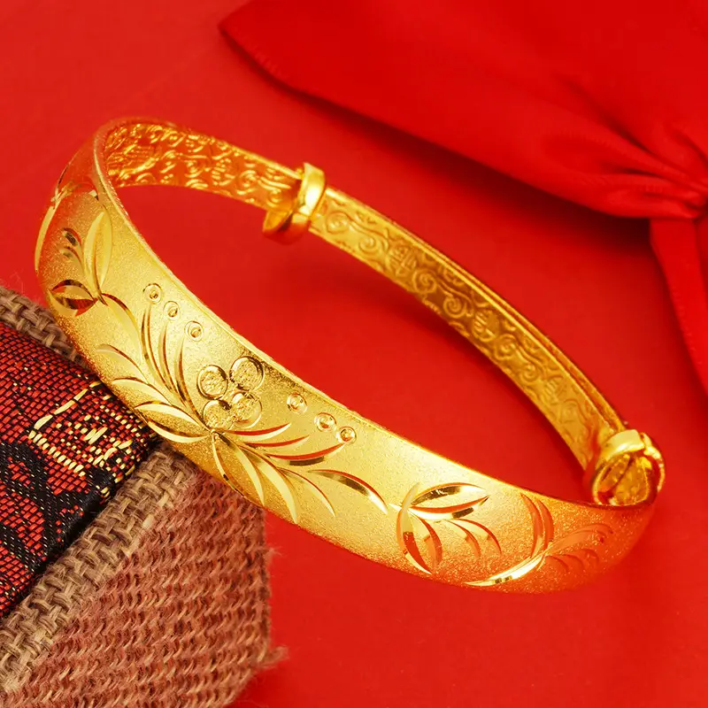 Vietnam Sand Gold Dragon Phoenix Bracelet 11mm - Image 2