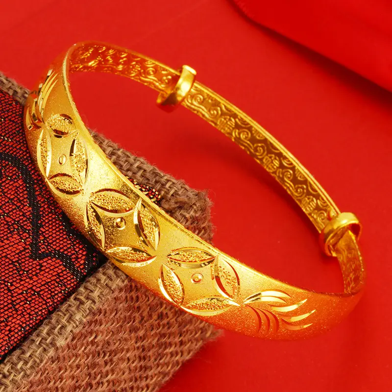 Vietnam Sand Gold Dragon Phoenix Bracelet 11mm - Image 3