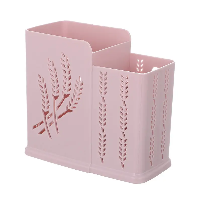 Pink Leaf Design Wall-Mounted Chopstick Storage Box - Image 5