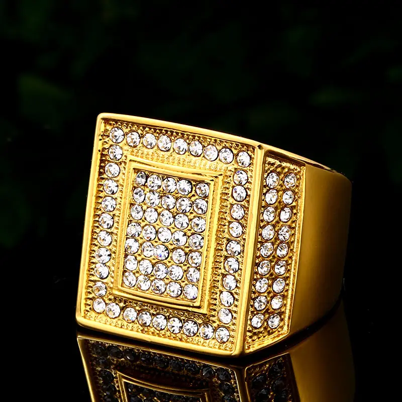 Beier Men's Gold Plated Diamond Ring Wholesale Cross-Border Fashion - Image 3