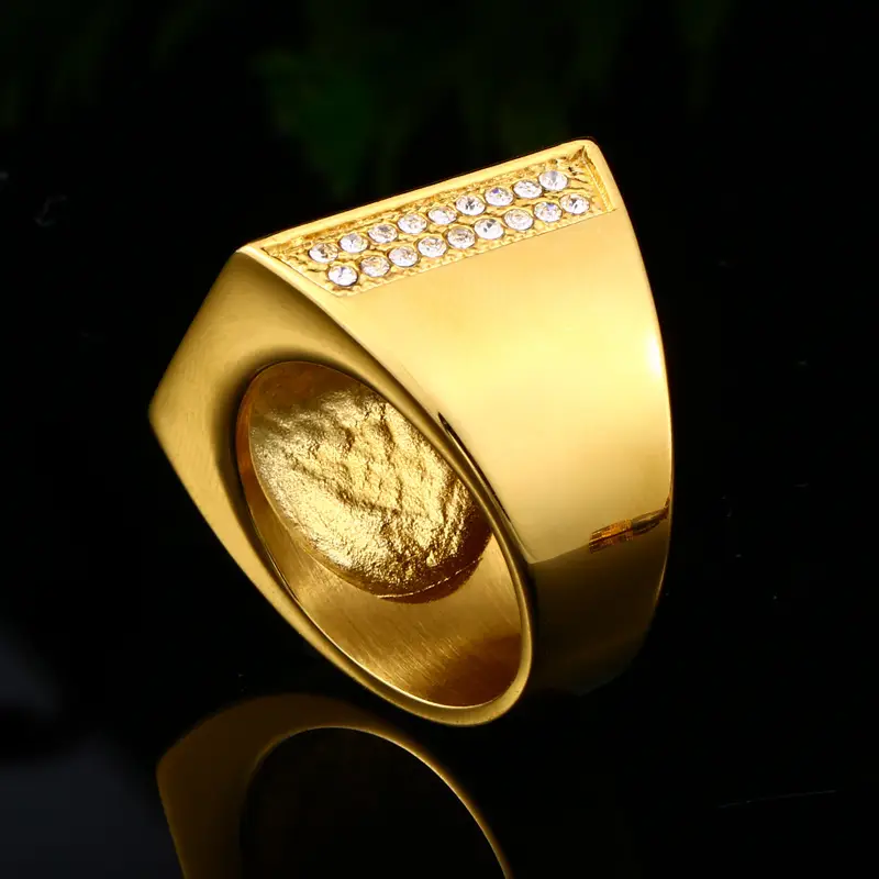 Beier Men's Gold Plated Diamond Ring Wholesale Cross-Border Fashion - Image 4