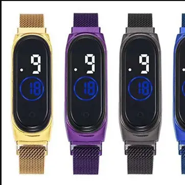 Digital LED Watch Gold Magnetic Waterproof Student Sports Wear - Image 6