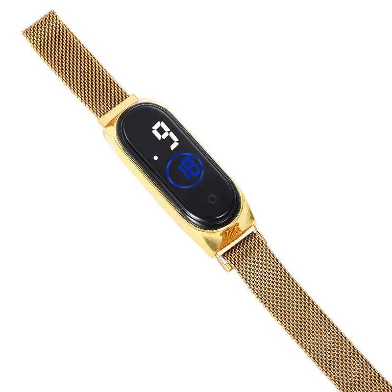 Digital LED Watch Gold Magnetic Waterproof Student Sports Wear - Image 9