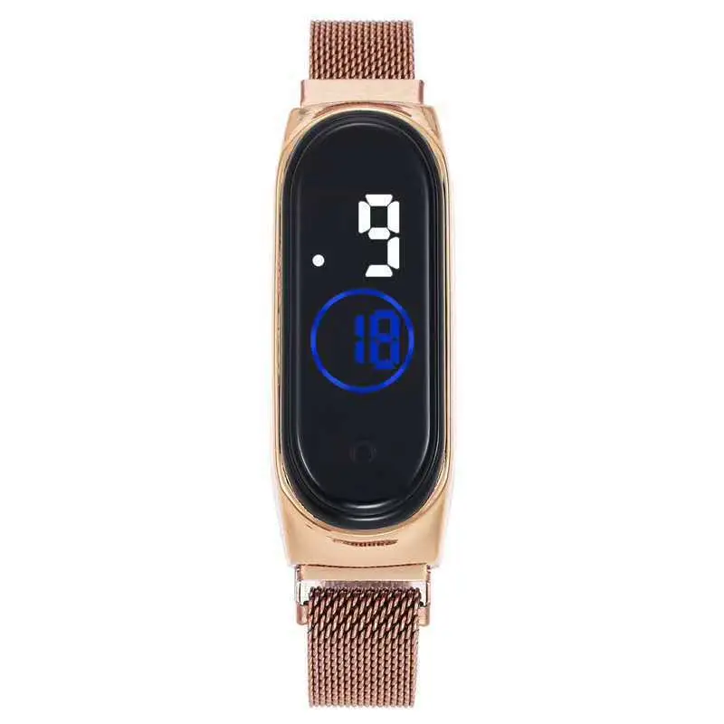 Digital LED Watch Gold Magnetic Waterproof Student Sports Wear - Image 4