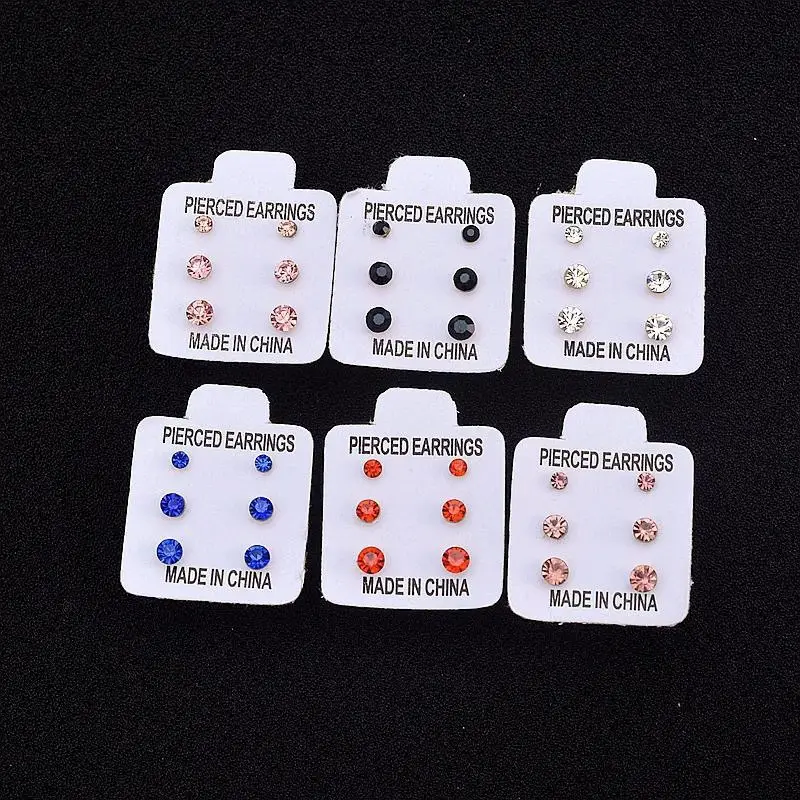 108 Pcs Multi-Color Rhinestone Earrings Set - Image 4