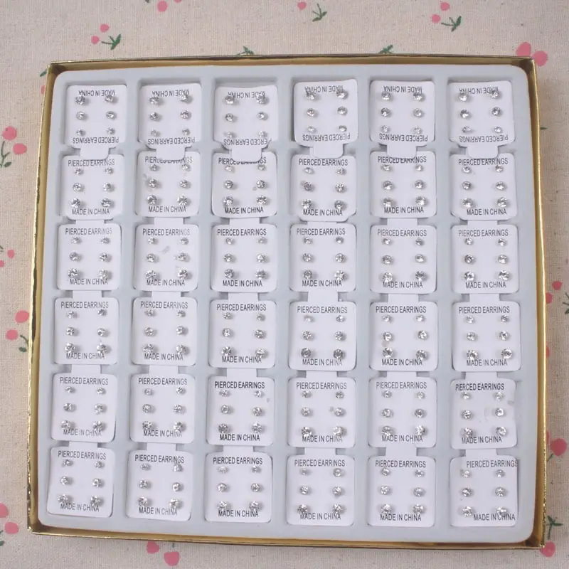 108 Pcs Multi-Color Rhinestone Earrings Set - Image 2