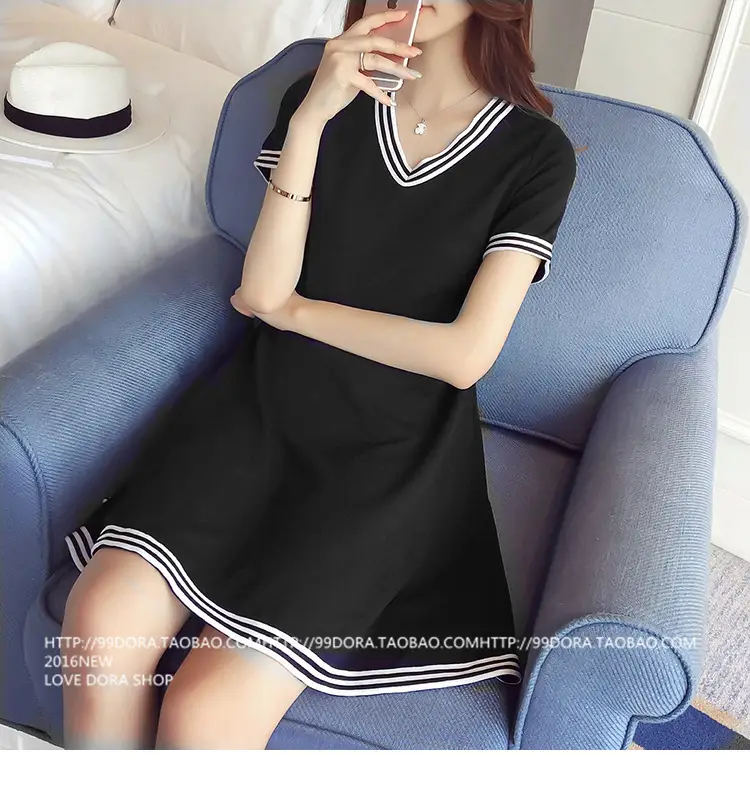 2025 Summer V Neck Casual Dress Women Large - Image 5