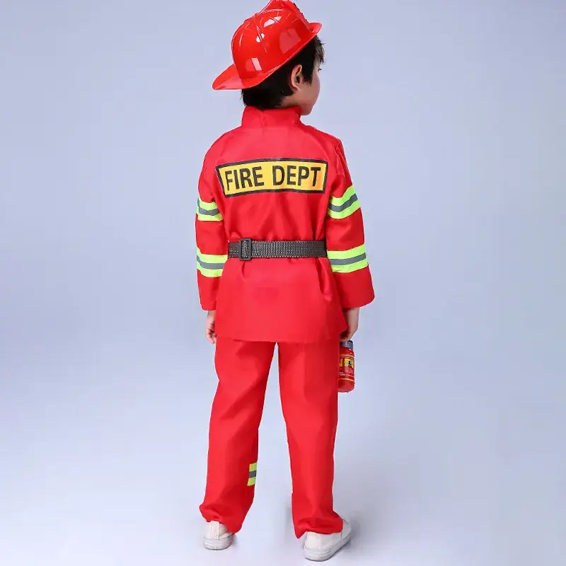 Kids Firefighter Suit Red Blue Performance Kids Clothing - Image 14
