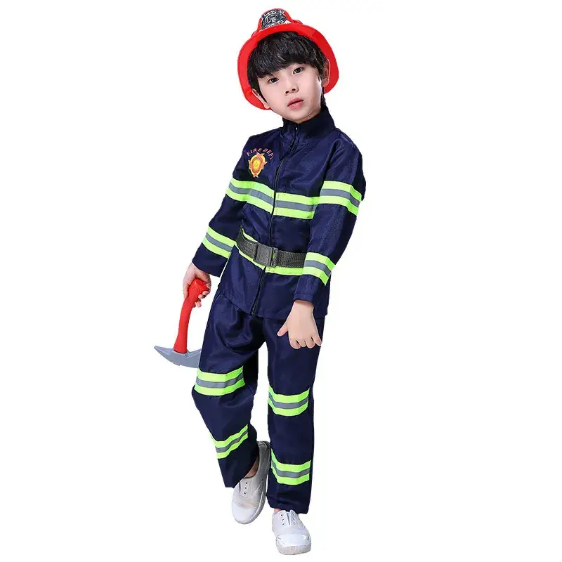 Kids Firefighter Suit Red Blue Performance Kids Clothing - Image 15
