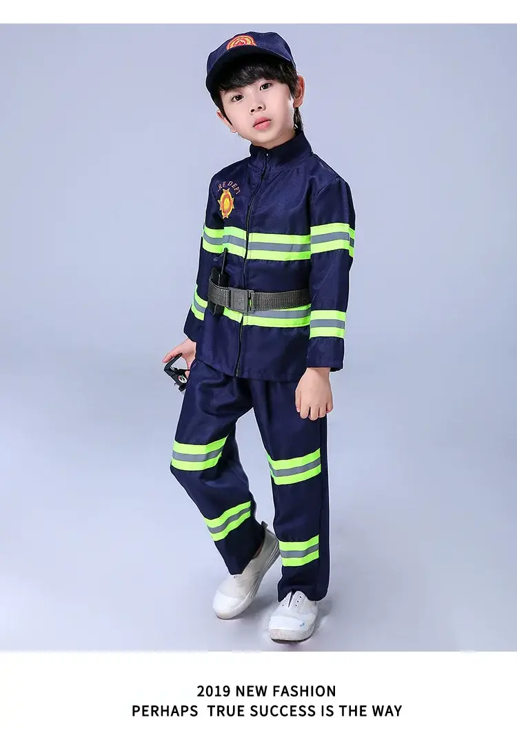 Kids Firefighter Suit Red Blue Performance Kids Clothing — feature 11