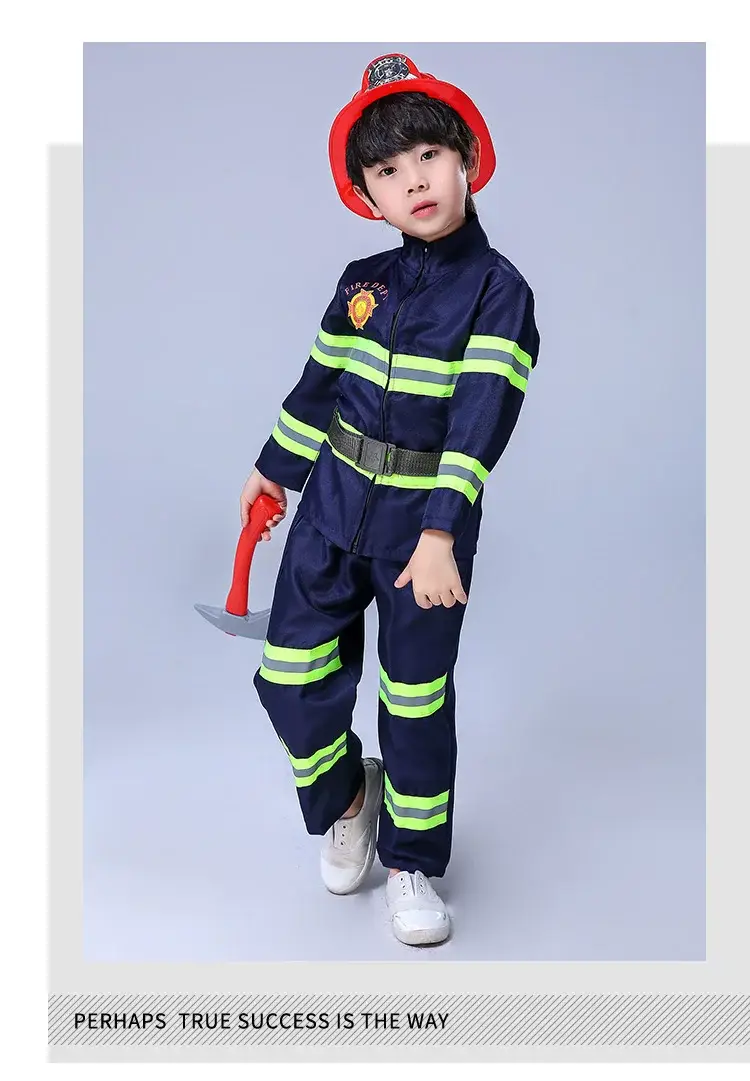 Kids Firefighter Suit Red Blue Performance Kids Clothing — feature 12