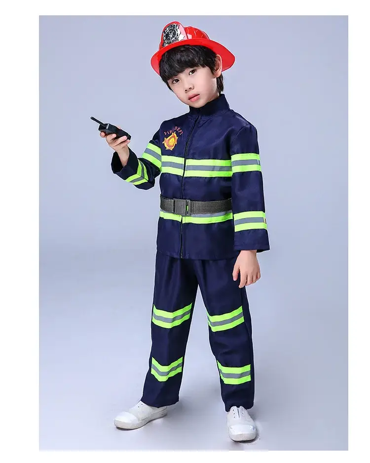 Kids Firefighter Suit Red Blue Performance Kids Clothing — feature 14
