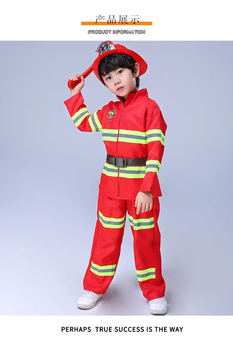 Kids Firefighter Suit Red Blue Performance Kids Clothing — feature 7