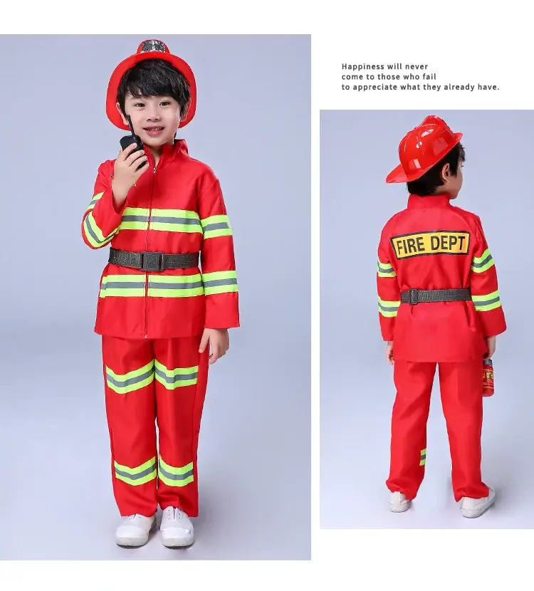 Kids Firefighter Suit Red Blue Performance Kids Clothing — feature 9