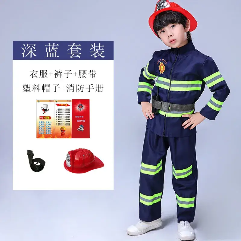 Kids Firefighter Suit Red Blue Performance Kids Clothing - Image 8