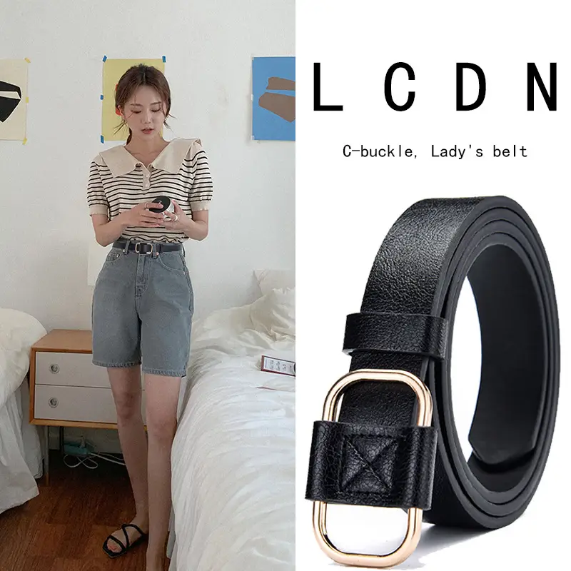Women's Brown Leather Belt with Silver Buckle - Image 4