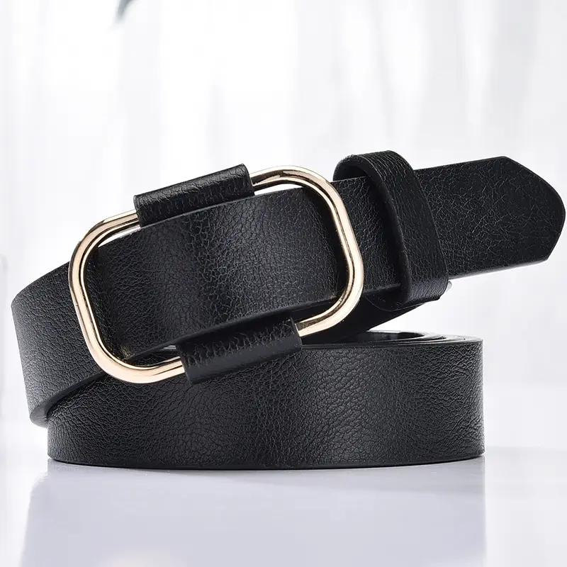 Women's Brown Leather Belt with Silver Buckle - Image 7
