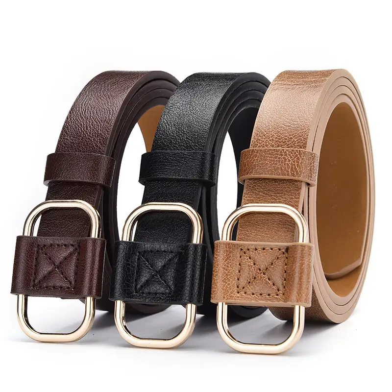Women's Brown Leather Belt with Silver Buckle - Image 8