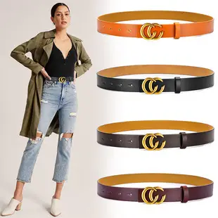 Women's Brown Leather Belt with Silver Buckle — feature 4