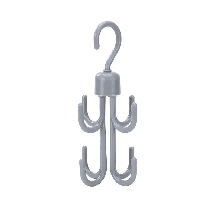 White 4-Crack Rotatable Coat Hat Hanger - Image 7