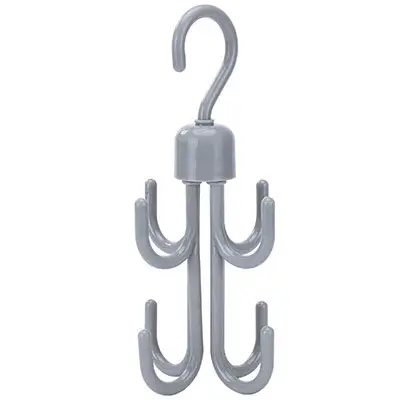 White 4-Crack Rotatable Coat Hat Hanger - Image 2