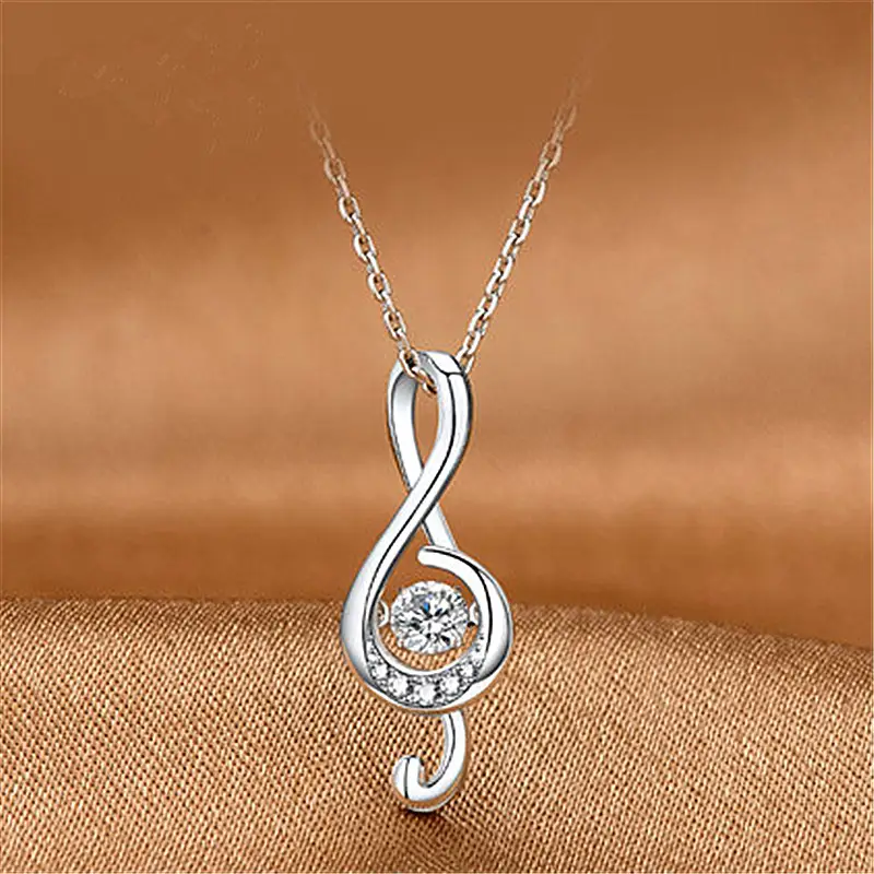 Korean Style Silver Diamond Heart Pendant Necklace — feature 10