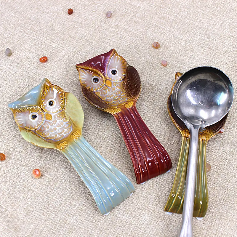 Owl Ceramic Soup Spoon Rack Ornament - Image 8