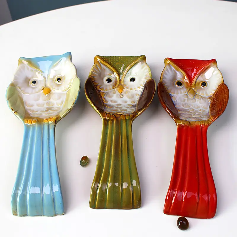 Owl Ceramic Soup Spoon Rack Ornament - Image 9